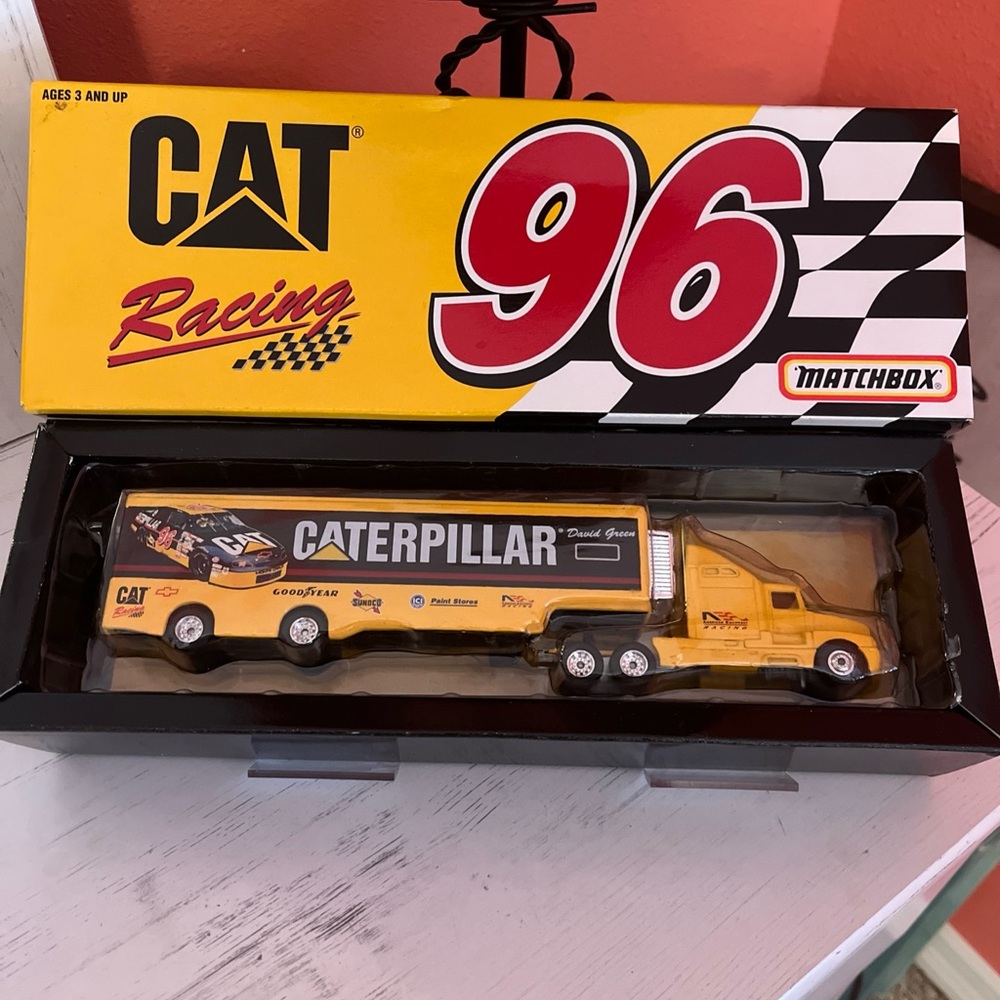 Matchbox Caterpillar Racing Truck Toy - Yellow and Black